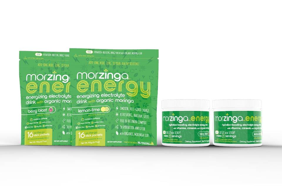 Morzinga
                        Energy Drink Mix for all day energy. Its healthy
                        & tastes great. Try it today